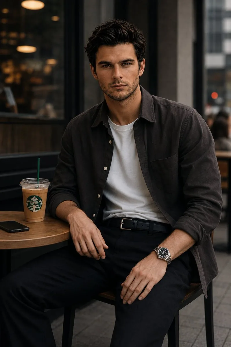 Urban Cafe Luxury Fashion Portrait reference