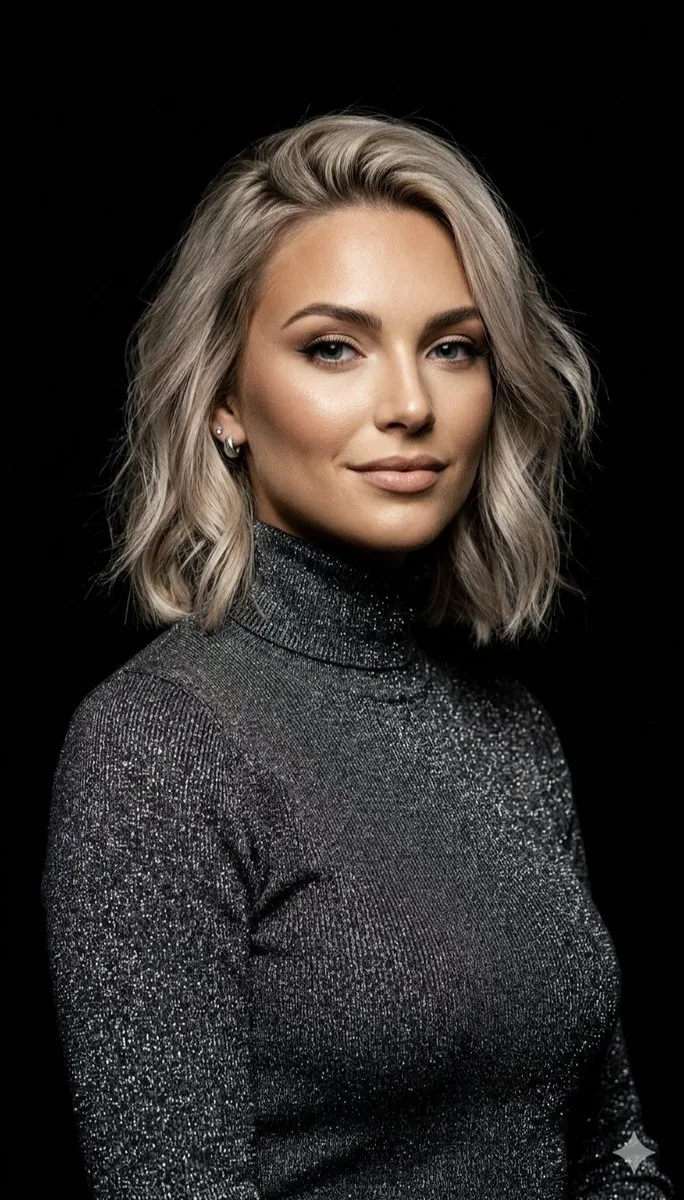 Professional Ash-Blonde Bob Portrait reference