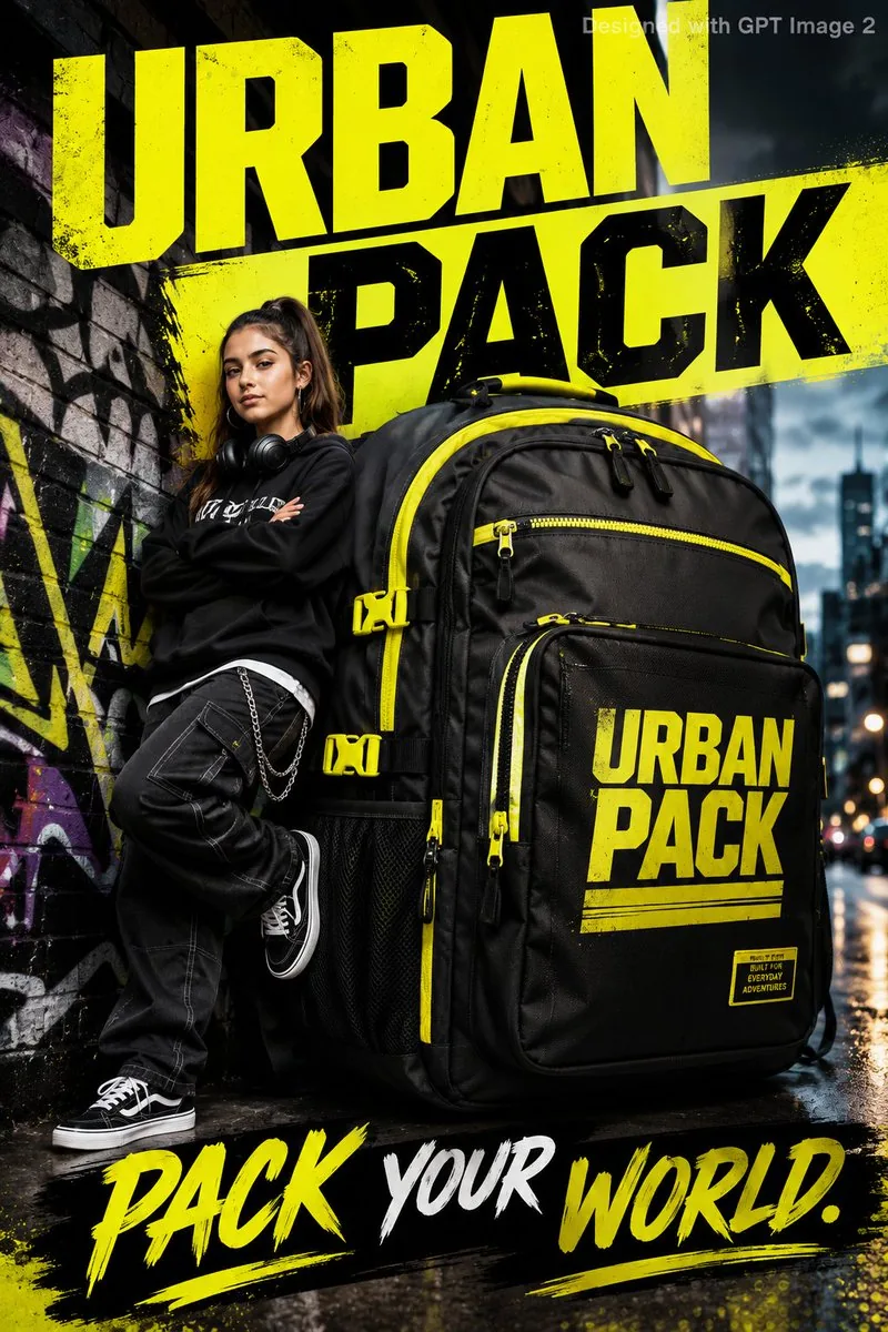 Urban Backpack Lifestyle Advertisement Poster reference