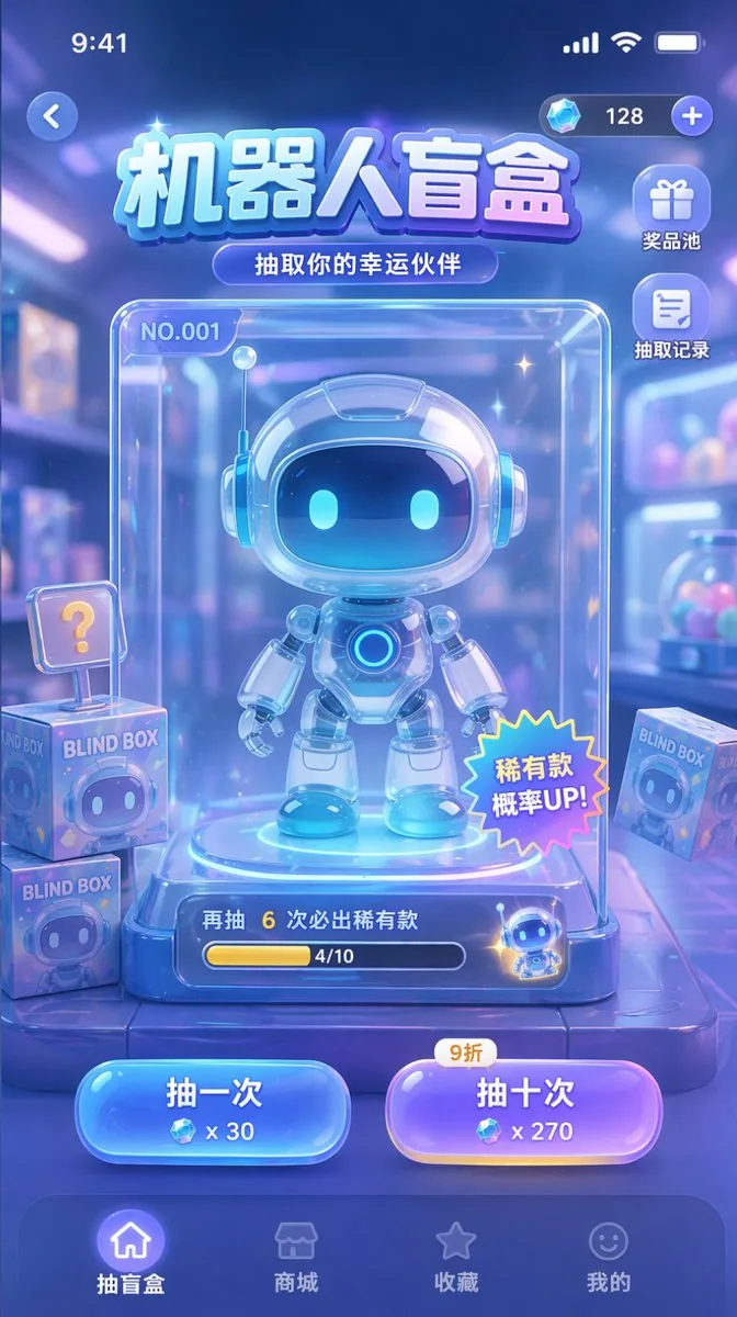 Gacha Game UI Mockup reference