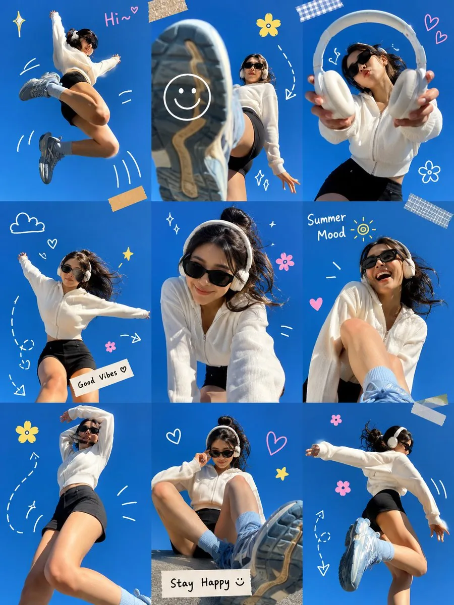 Gen Z Summer Photo Dump Collage reference
