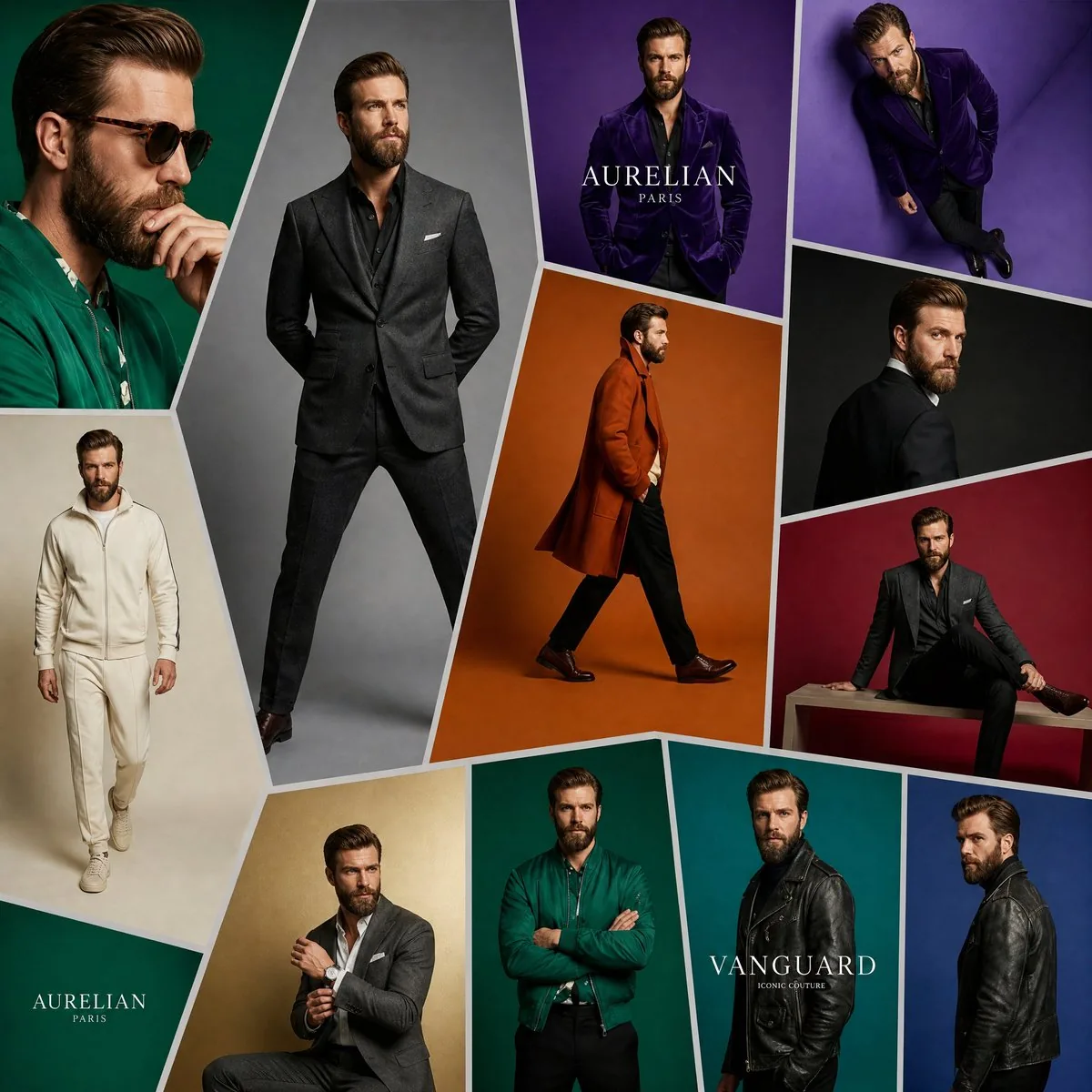 Luxury Menswear Fashion Collage reference