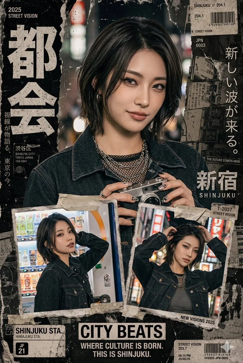 Japanese Streetwear Magazine Collage reference