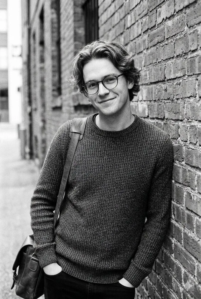 Black and White Urban Male Portrait reference