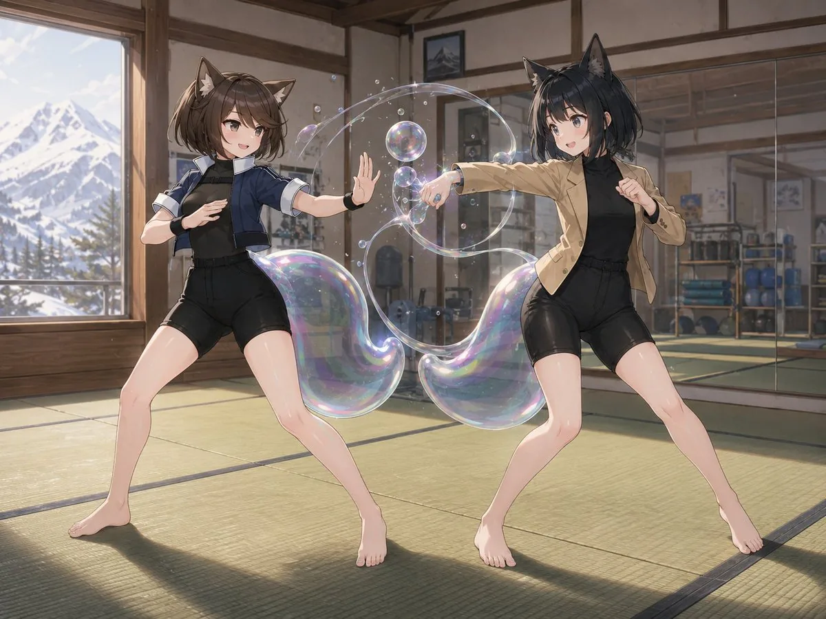Catgirl Dojo Bubble Sparring reference