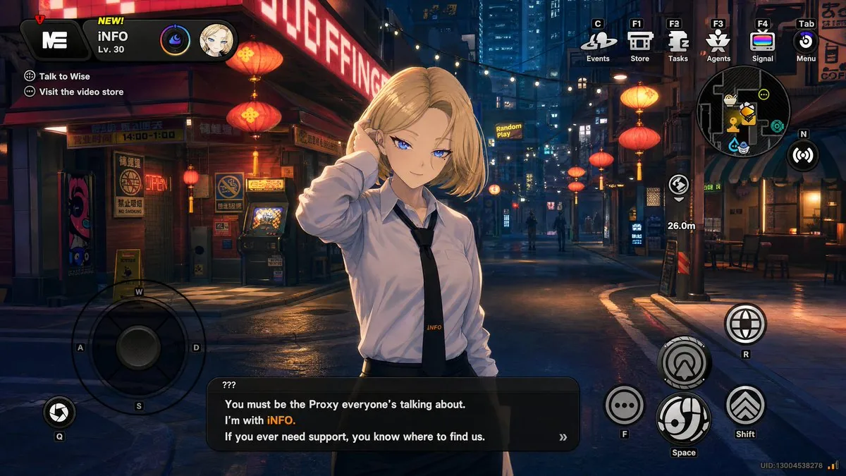 Cyberpunk Gacha Game Dialogue Screenshot reference