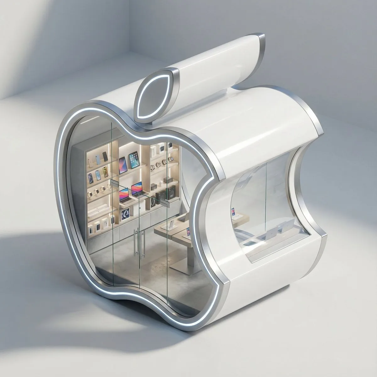 3D Isometric Luxury Pop-Up Kiosk Render reference