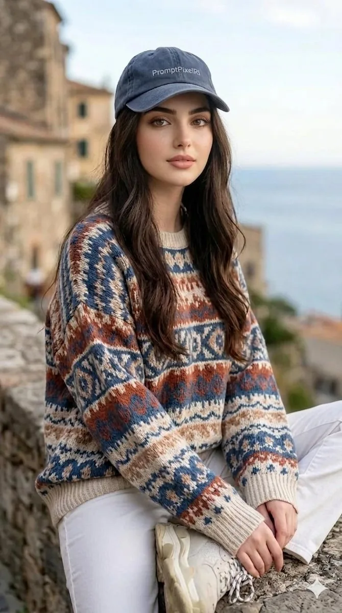 European Coastal Village Cinematic Portrait reference