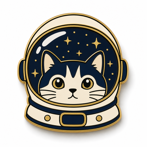 Astronaut Cat enamel pin template preview