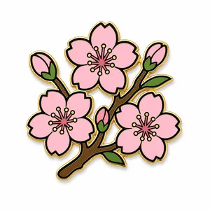Cherry Branch enamel pin template preview