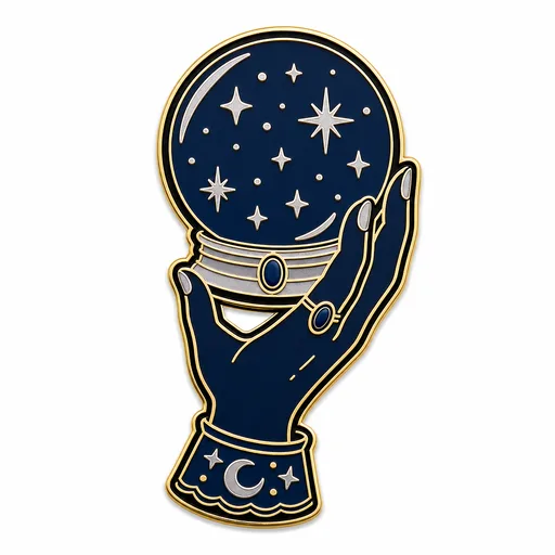 Sfera di cristallo enamel pin template preview