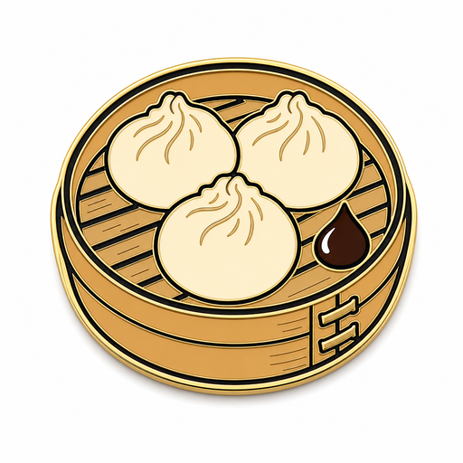 Dumpling Trio enamel pin template preview