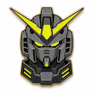 Mecha Pilot Girl enamel pin template preview