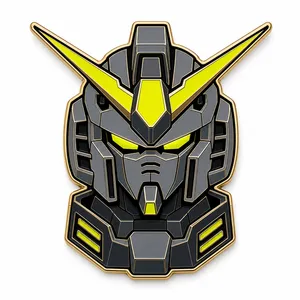 Mecha Pilot Girl enamel pin template preview