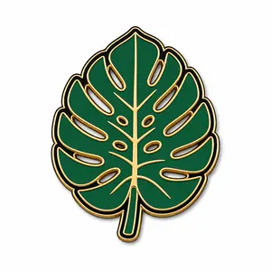 Monstera Leaf enamel pin template preview
