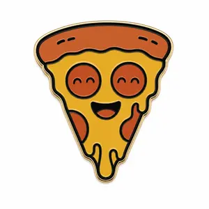 Pizza Slice Mascot enamel pin template preview