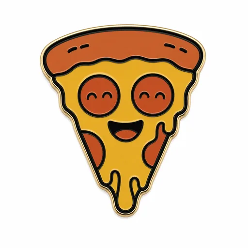 Mascotte trancio di pizza enamel pin template preview