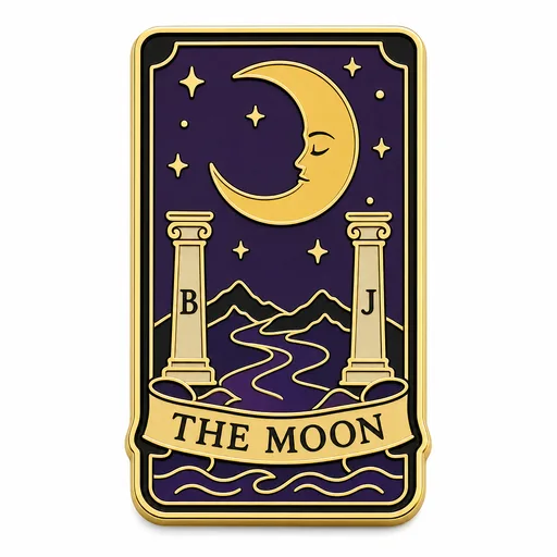 Carta dei tarocchi della Luna enamel pin template preview