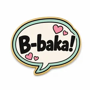 Tsundere Speech Bubble enamel pin template preview
