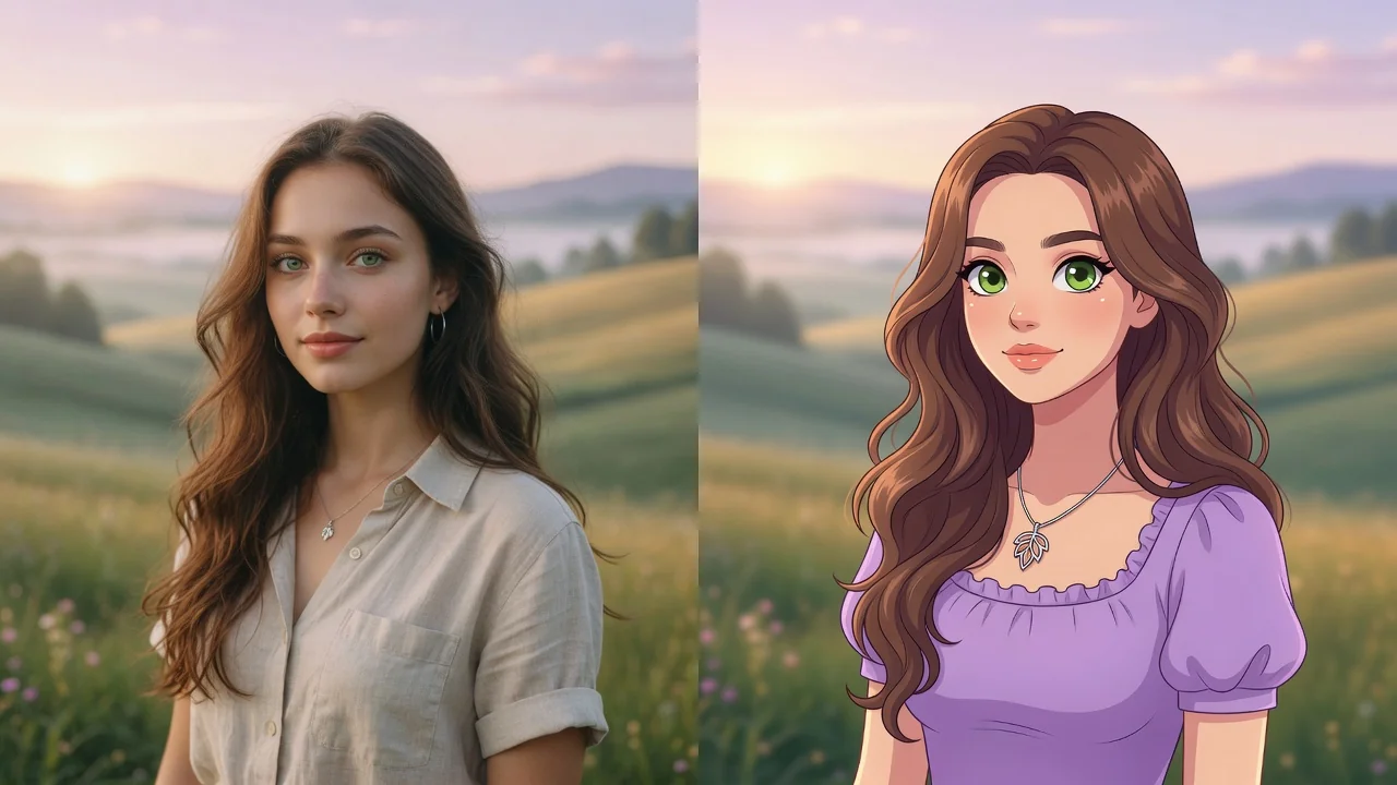 AI photo to cartoon example