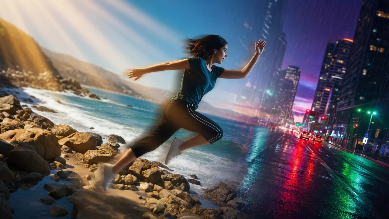 Original AI-generated cover art for the video background changer tool, cinematic horizontal scene