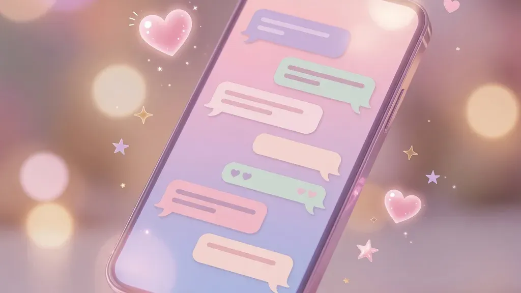 NSFW AI group chat — phone showing overlapping chat bubbles from several characters in a group scene