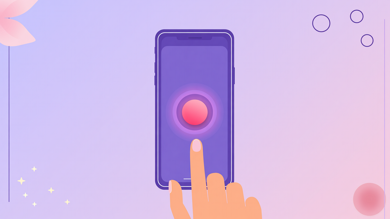 finger hovering over a soft glowing button on a phone screen