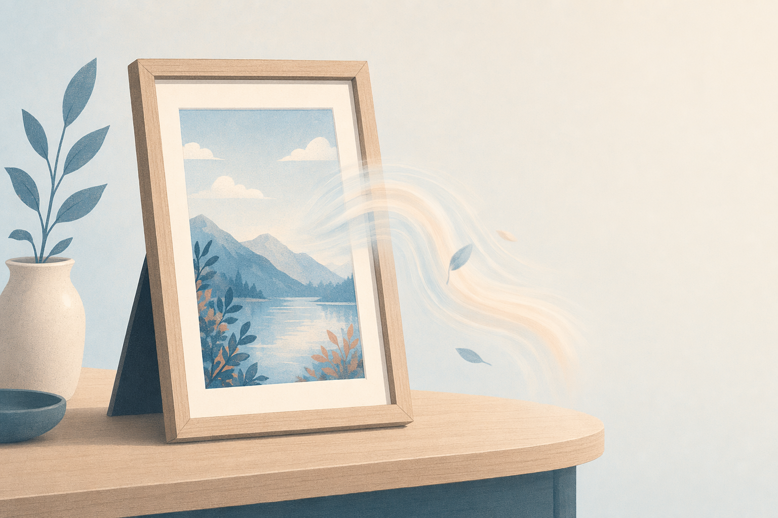 写真から立ち上る淡いモーションブラーのイラスト