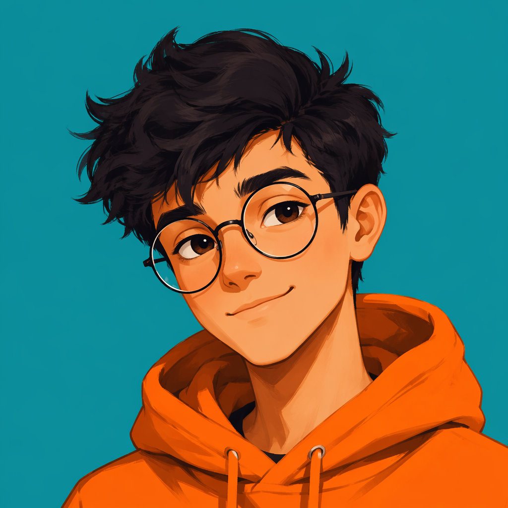 Run 2, 5 seconds at 720p on the fast tier, finished in 112 seconds: the profile picture as a cat - round glasses, orange hoodie and teal background all held, and the paw-adjusts-glasses beat landed